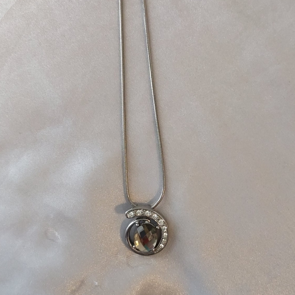 Smoky spiral crystal necklace